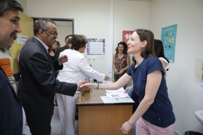 Επίσκεψη του Γενικού Διευθυντή του ΠΟΥ, Dr Tedros Adhanom Ghebreyesus, της Διευθύντριας του Γραφείου του ΠΟΥ στην Ευρώπη, Dr Zsuzsanna Jakab και του Υπ. Υγείας, Α. Ξανθού στην 1η ΤΟΜΥ Αθηνών